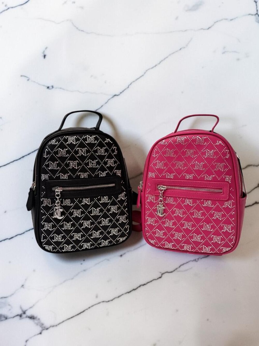 Juicy Couture Raspberry Tart & Black Crystal Crush Backpack Bundle Set NWT